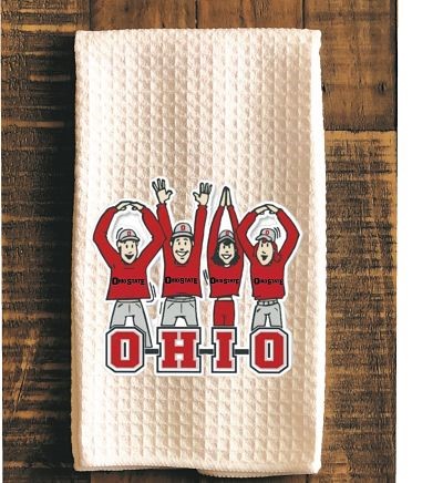 Ohio State O-H-I-O Cheerleaders Kitchen Tea Towel