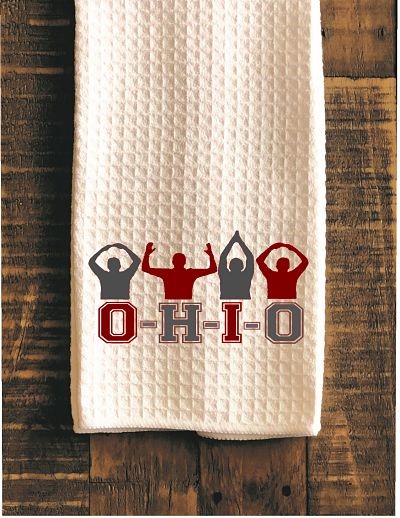 Ohio State O-H-I-O Kitchen Tea Towel