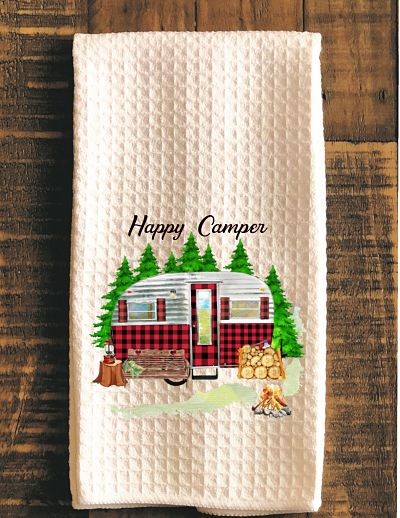 Happy Camper Kitchen Tea Towel