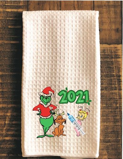 Grinch 2021 Tea Towel