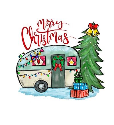 Merry Christmas Camper Sublimation Transfer, Ready To Press